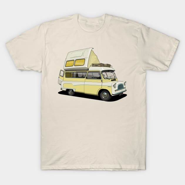 Bedford Campervan in yellow T-Shirt by candcretro